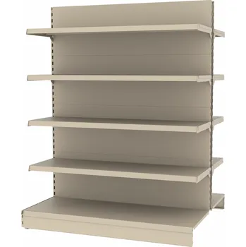 Prodejní regál Mago Oboustranný prodejní regál - V-170 cm L-134,5 cm (modul rozšíření) - bílá RAL 9001 bílá krémová