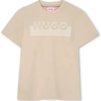 Chlapecké tričko Dětské bavlněné tričko HUGO G00433.114.150 béžová 01A, vel. 114