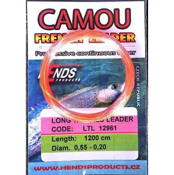 Hends Francouzský Návazec Camou Progresive Tapered Chartreuse Růžová 12m Délka: 12m, Průměr: 0,55-0,20mm