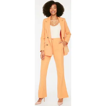 Dámské kalhoty Oranžové dámské široké kalhoty Trendyol - Dámské Trendyol oranžová 1805221