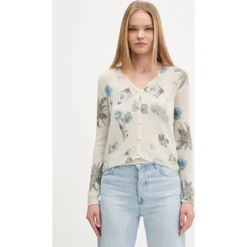 Dámský svetr Kardigan s příměsí vlny Desigual ESTOCOLMO 25WWJF14 béžová 01A, vel. L