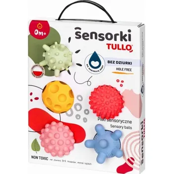 TULLO - Senzorické míčky Pastel, 5ks bez otvoru
