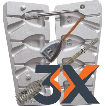 FORMA KAPROVÁ IN-LINE 30,40,50,60G +3 VODÍTKA+10 TRUBIČEK 5/3 GRÁTIS (FORMA NA OLOVO F-164)