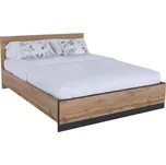 Max-i Manželská postel AMONI 160x200 | DUB WOTAN / ČERNÁ