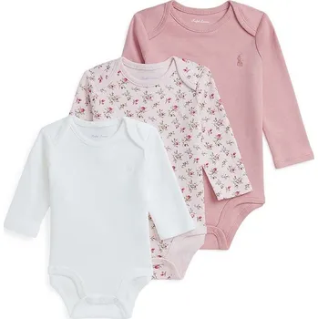 Kojenecký body Bavlněné kojenecké body Polo Ralph Lauren 3-pack 310952411001 růžová 30X, vel. 53
