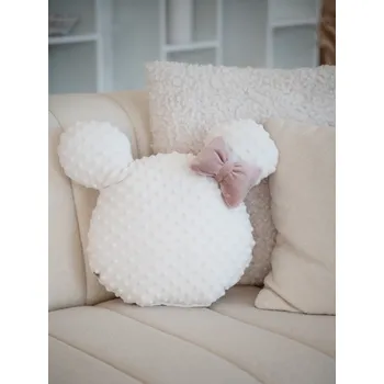 Dekorativní polštářek Dekorační polštářek - mickey smetanový s pudrovou mašlí