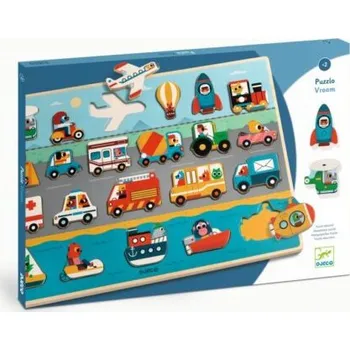 DJECO - Dřevěná vkládačka: Dopravní prostředky