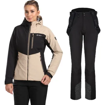 Dámská bunda Dámský lyžařský komplet Flip BEG 44 + Rhea BLK 46