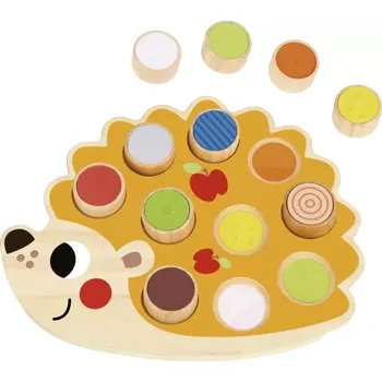 Dřevěná hračka Tooky Toy - Senzorický ježek