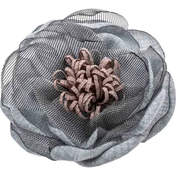 Brož Brož textilní květ šedá 9002077-3