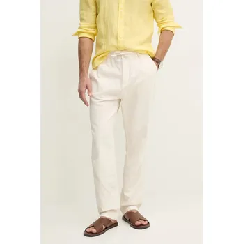 Dámské kalhoty Kalhoty s příměsí lnu Pepe Jeans LINEN PULL ON PANTS béžová barva, ve střihu chinos, PM211872 01X, vel. 36