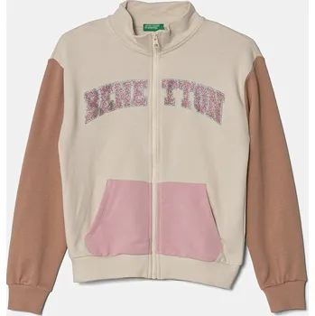 Chlapecká mikina Dětská bavlněná mikina United Colors of Benetton 3J68C504N.G.Seasonal béžová 12X, vel. 130