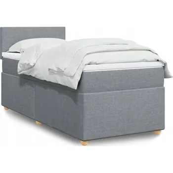 Postel Čalouněná jednolůžková postel VidaXL 100x200 cm, odstíny šedé