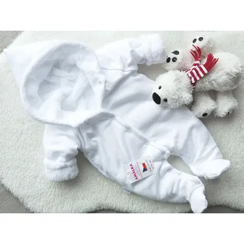 Kojenecká kombinéza AMÁLKA Zateplená kojenecká kombinéza, bílá Velikost: 62-68