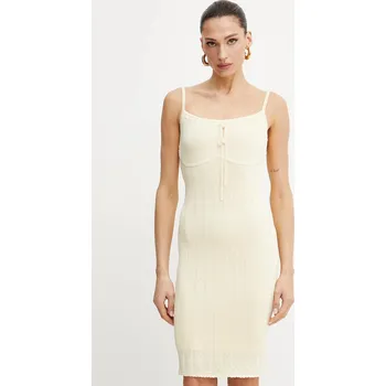 Dámské šaty Šaty Guess REINA béžová barva, mini, W5GK67 Z3NX0 W5GK67.Z3NX0 01X, vel. S