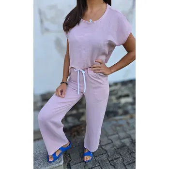 Dámská mušelínová souprava ALLA Powder produkt: Crop, VELIKOST: 40-42