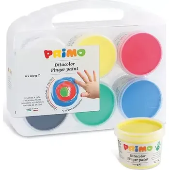 Speciální výtvarná barva Prstové barvy PRIMO, sada 6 x 100g