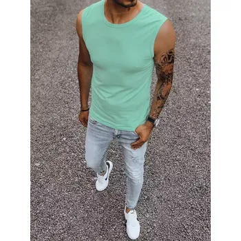 Pánské oblečení Pánské tílko bez potisku tmavě modré Dstreet DStreet tyrkysová | zelená 1965021