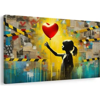 Obraz Dovido Obraz dívka srdce a balón