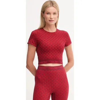 Dámské tričko Tričko Calvin Klein Underwear LV00QF8487 burgundské 83X, vel. S