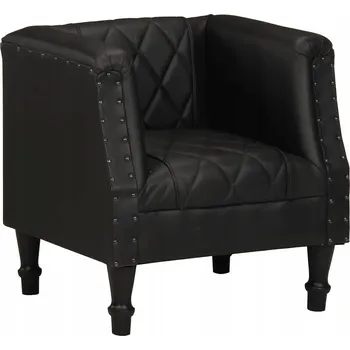 Křeslo Klubové křeslo z pravé kůže, černé, 60x57x64 cm