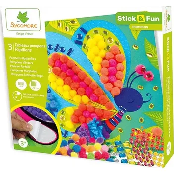 kreativní sada Stick & Fun zdobení bambulkami - motýlci