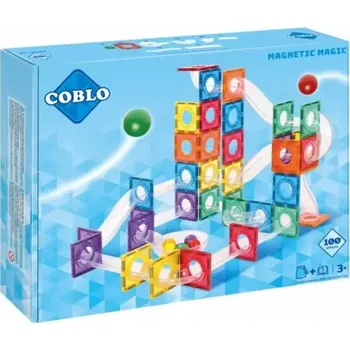 Kuličková dráha COBLO - Magnetická stavebnice - kuličková dráha - 100 dílů (Classic)