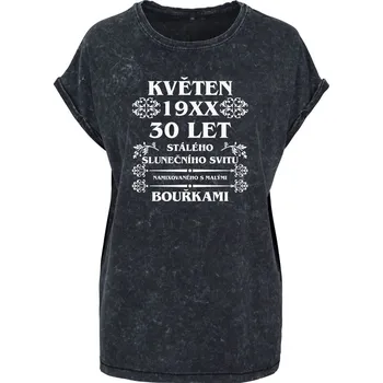 Dámské tričko Acid wash Sluneční svit Velikost: 4XL, Barva trička: Černá