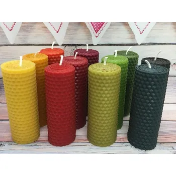 Svíčka Svíčka ze včelího vosku půlka tlustá Bez balení zelené