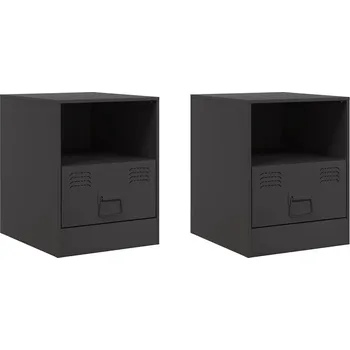 Noční stolek Noční stolek ocelový černý 34,5x39x44 cm