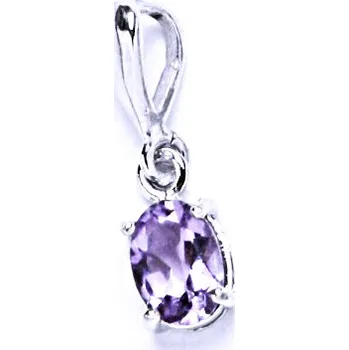 Přívěsek Zlatý přívěsek, bílé i žluté zlato ,přírodní ametyst světlý - P 1246/22 (ametyst 7x5 mm)