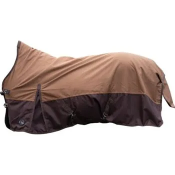 Deka pro koně HKM Výběhová deka Glasgow 1200D, vyšší krk, fleece podšívka,karamel/hnědá - 115