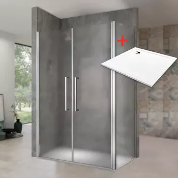 HANY ROCKY 80x80 Grape Sprchový kout čtvercový s mramorovou vaničkou