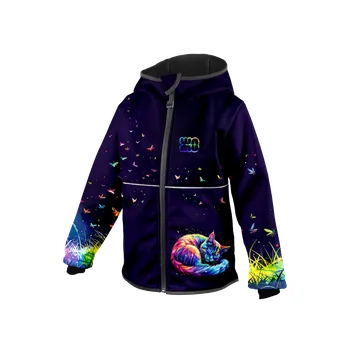 Chlapecká bunda WAMU Softshellová bunda dětská DUHOVÁ KOČKA vel. 134-140