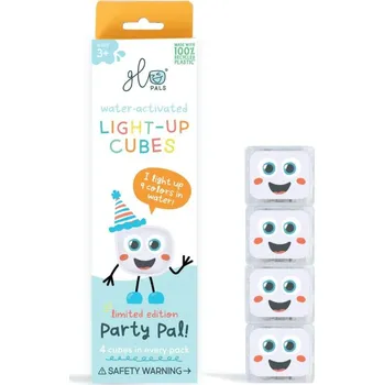 Hračka pro nejmenší Glo Pals - svítící senzorické kostky do vody - Party Pal (různobarevná) 4ks