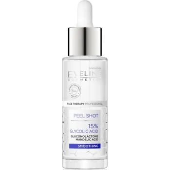 Pleťová kosmetika Eveline Cosmetics Serum Shot 15% Glycolic Acid vyhlazující pleťový peeling pro sjednocení barevného tónu pleti 30 ml
