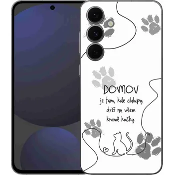 Pouzdro na mobilní telefon Gelový kryt mmCase na Samsung Galaxy S25 FE - kočičí motiv bílé pozadí