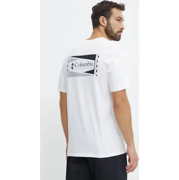 Pánské tričko Bavlněné tričko Columbia bílá barva, s potiskem 1834041.SS23 00X, vel. L
