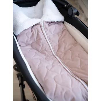 Fusak Jarní / podzimní fusak do kočárku - prošívaný starorůžový velvet s beránkem
