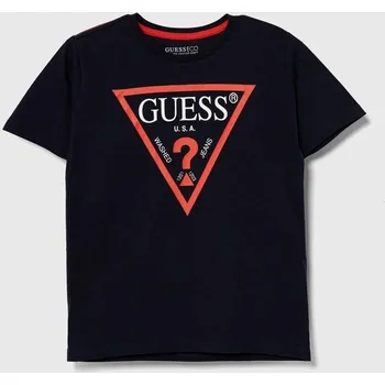 Dětská móda Dětské bavlněné tričko Guess L73I55.K8HM0.9BYH námořnická modř 59X, vel. 122-125
