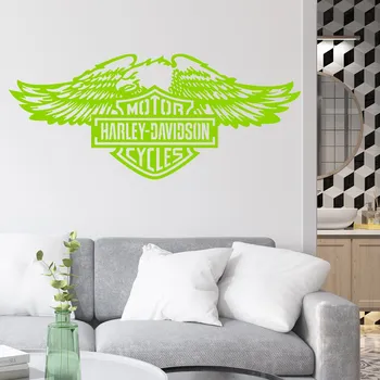 Samolepící dekorace Živá Zeď Samolepka na zeď Harley Davidson orel Barva: zelená, Velikost: 60 x 26 cm