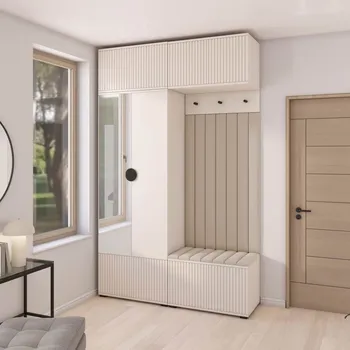 Předsíňová stěna Předsíňová stěna Rayo 2 se zrcadlem Barva panelů: Světle béžová - Trinity 02