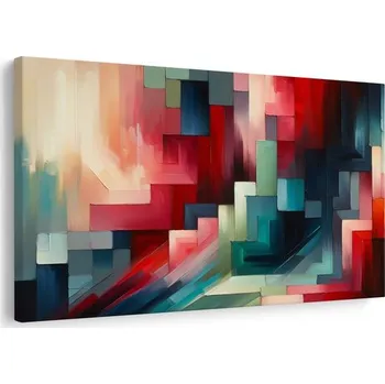 Obraz Dovido Obraz abstraktní geometrie v červené