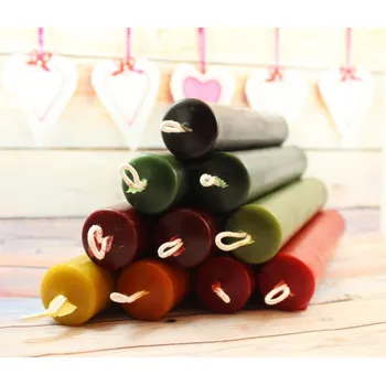 Svíčka Svíčka ze včelího vosku válec hubený vysoký Bez balení khaki