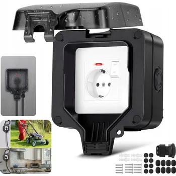 Elektrická zásuvka VENKOVNÍ ZAHRADNÍ ZÁSUVKA IP66 VODOTĚSNÁ 230V S VÍKEM