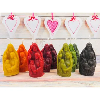 Svíčka Svíčka ze včelího vosku Josef s Marií 2 Bez balení zelené