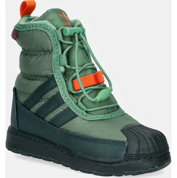 Dívčí sněhule Dětské sněhule adidas Originals SUPERSTAR 360 BOOT 2.0 zelená barva, ID4051 78X, EUR 22