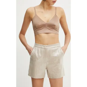 Dámské kraťasy Kraťasy Silvian Heach PRIKO dámské, béžová barva, s aplikací, high waist, CVP25089SH 80X, vel. 38