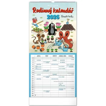 Kalendář Nástěnný rodinný plánovací kalendář Krteček 2026