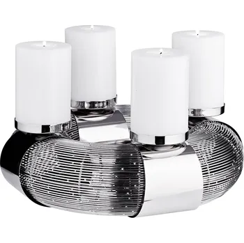 Věnec EDZARD Adventní věnec FLAX, stříbrný - EDZARD 36 cm